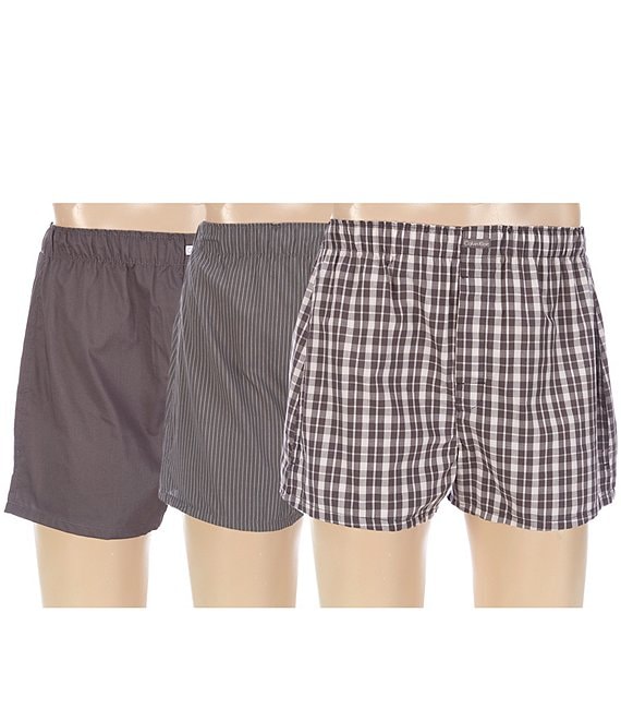 Calvin Klein Glen Plaid Woven Boxers 3 Pack Dillard s