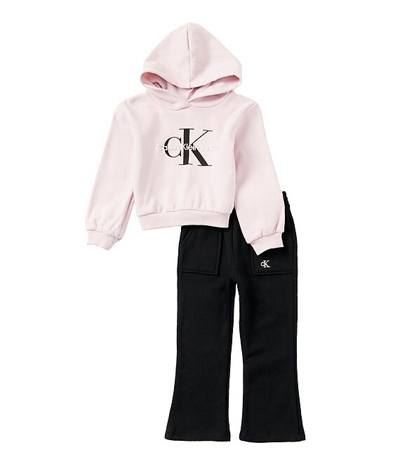 Calvin Klein Little Girls 2T 6X Long Sleeve Pullover Hoodie Leggings 2 Piece Set 3T