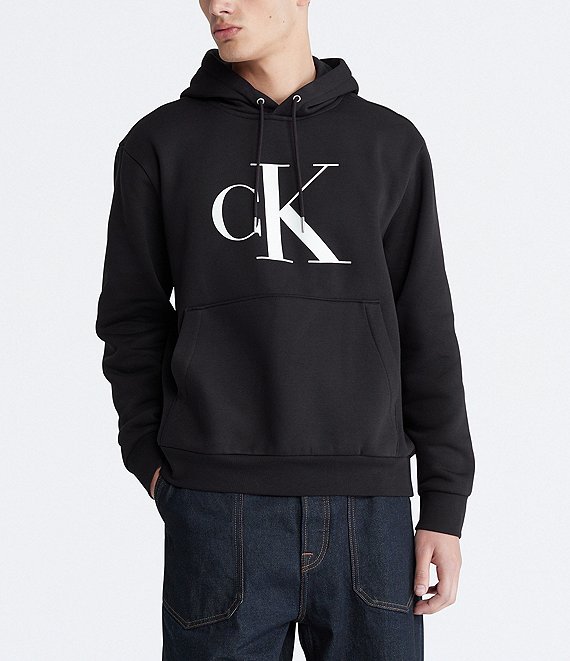 Calvin Klein Long Sleeve Monogram Fleece Hoodie