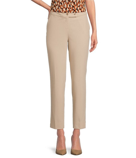 Calvin Klein Lux Mid-Rise Slim Leg Coordinating Ankle Pants | Dillard's