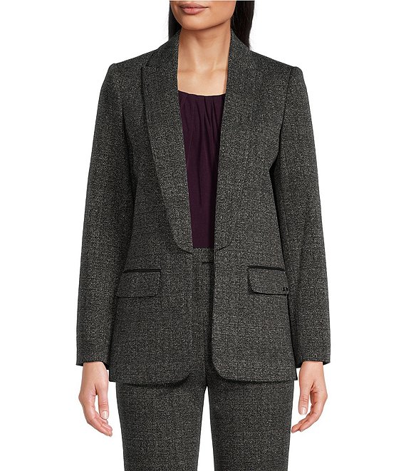 Calvin Klein Novelty Collared Open Front Coordinating Blazer Dillard s