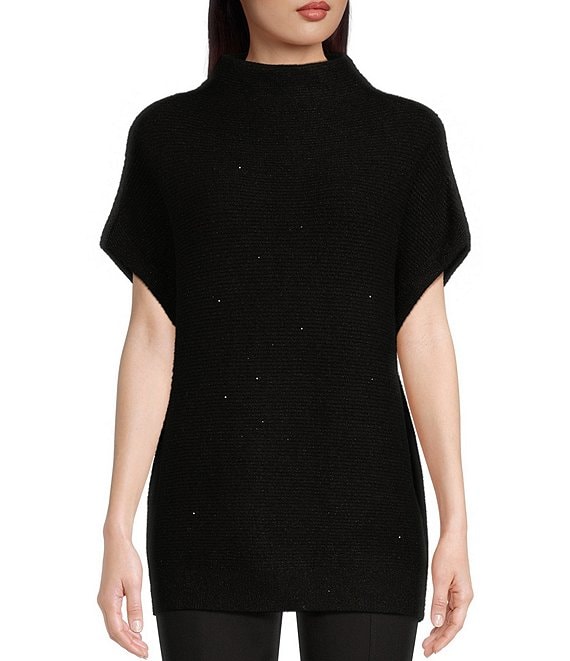 Calvin Klein Oversized Mock Neck Sleeveless Sweater Top | Dillard's