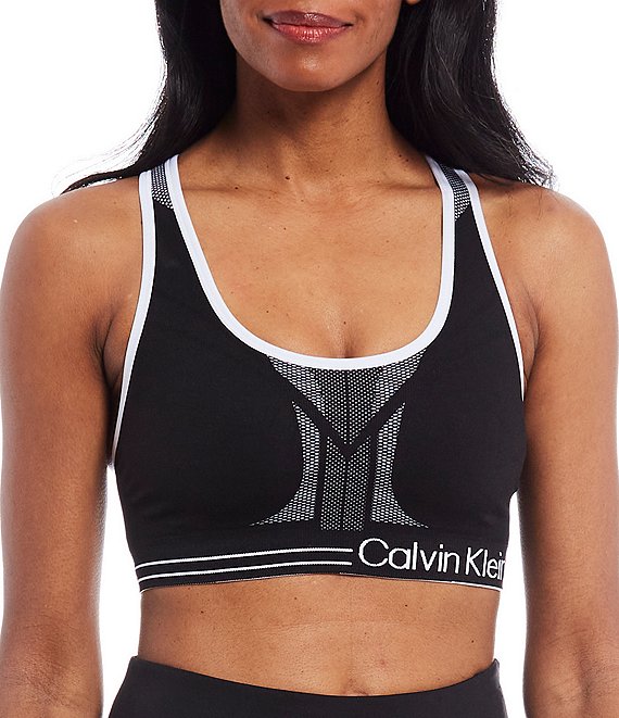 Color:Black/White - Image 1 - Performance Knitted Reversible Medium Impact Sports Bra