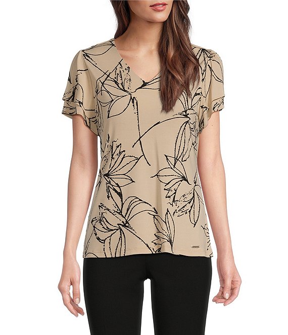 Calvin klein floral top hotsell