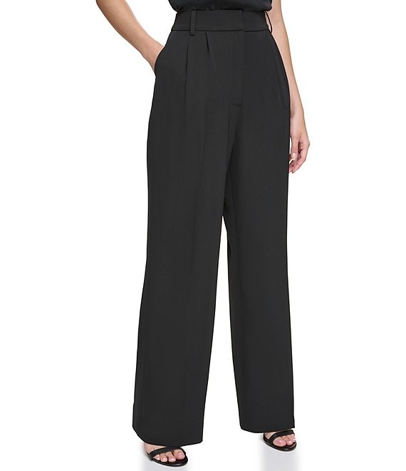 Calvin Klein Pleat Front Straight Leg Welt Pocket Pants | Dillard's