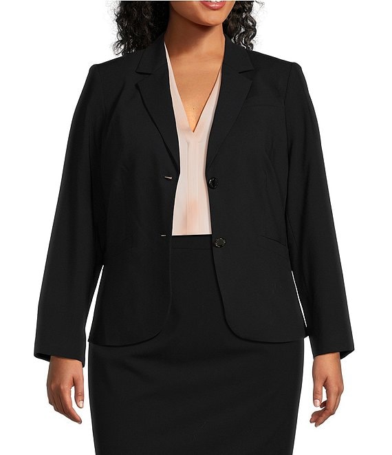 Calvin Klein Plus Size Long Sleeve 2-Button Suit Jacket