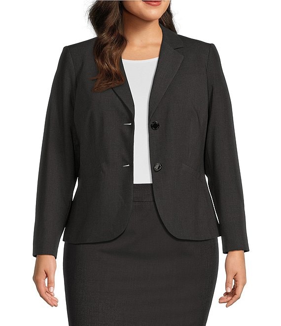 Calvin Klein Plus Size Long Sleeve 2-Button Suit Jacket