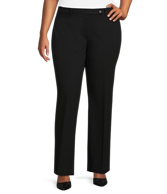 Calvin Klein Plus Size Curvy Fit Straight Leg Pants | Dillard's