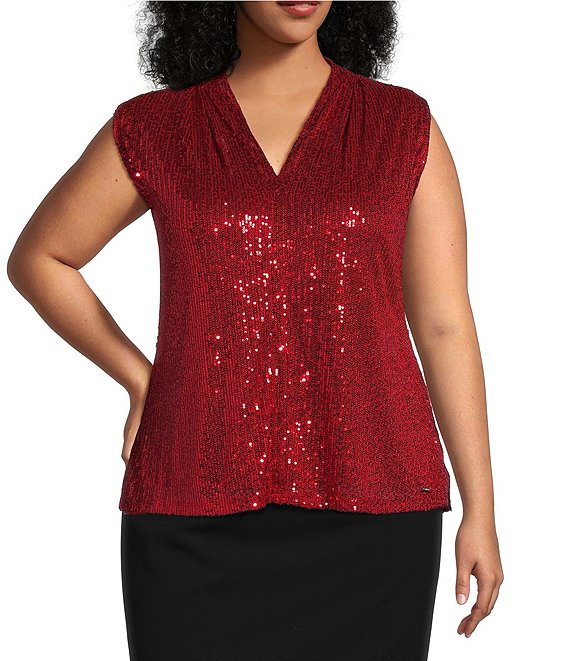 Dillards sequin tops online