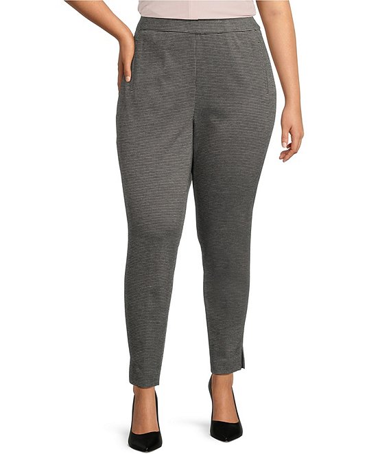 Calvin Klein Plus Size Tapered-Leg Front-Slit Hem Pocketed Pull-On  Coordinating Ankle Pants