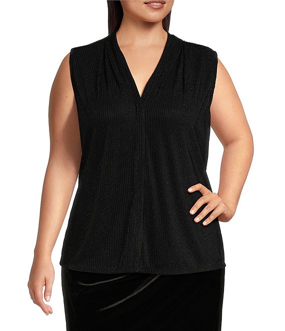 Calvin selling Klein Plus Size V Neck Top Blouse