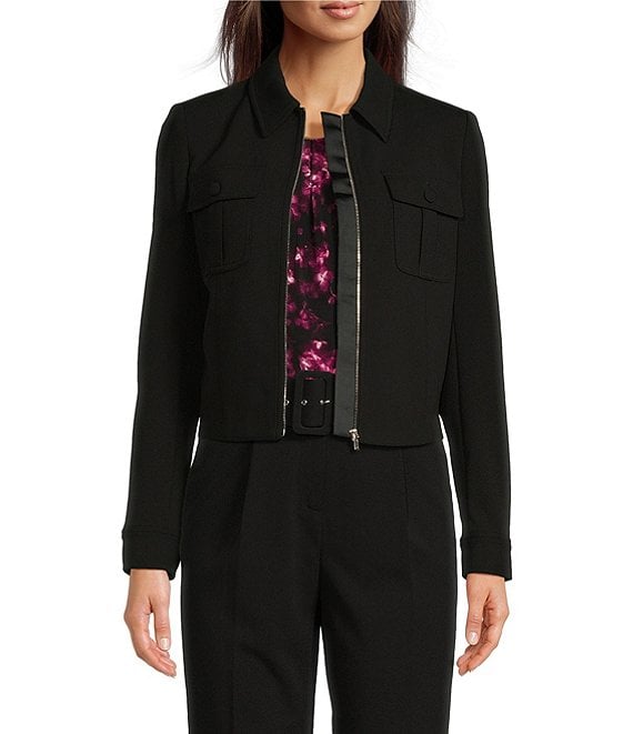 Calvin klein zip pocket utility blouse best sale