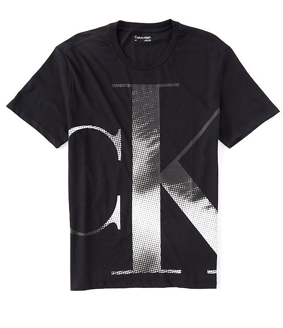Calvin Klein Mixed Monogram Cut Off T-shirt Light Grey Heather