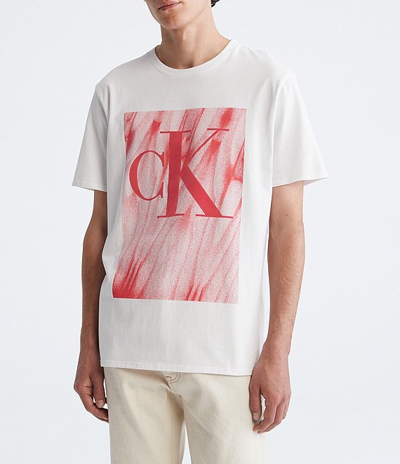 Sleeve Short T-Shirt Dillard\'s Graphic Faded Calvin Klein | Logo