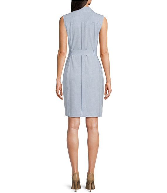 fitted collar dress Solid Color Twist Front Fitted Collared Polo Dress for Women