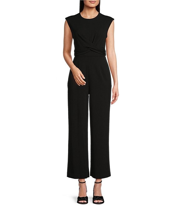 Calvin Klein Sleeveless Crew Neck Scuba Crepe Jumpsuit Dillard s