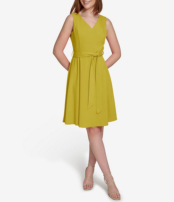 Calvin klein sleeveless fit and flare dress hotsell