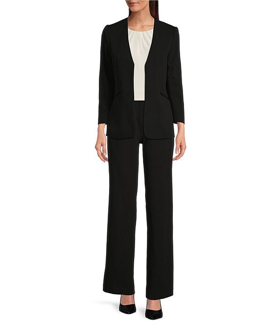 Calvin Klein Solid Luxe Notch Lapel Scrunched Sleeve Jacket ...