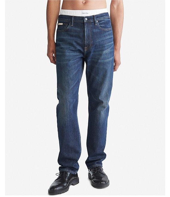 Calvin Klein Standard Straight Fit Stretch Denim Jeans | Dillard's