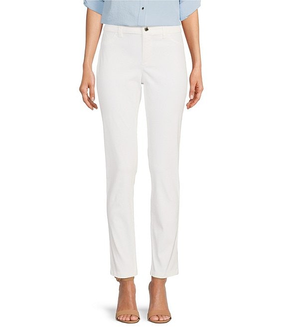 Calvin Klein Stretch Twill 4-Pocket Mid Rise Straight Leg Ankle Pants ...