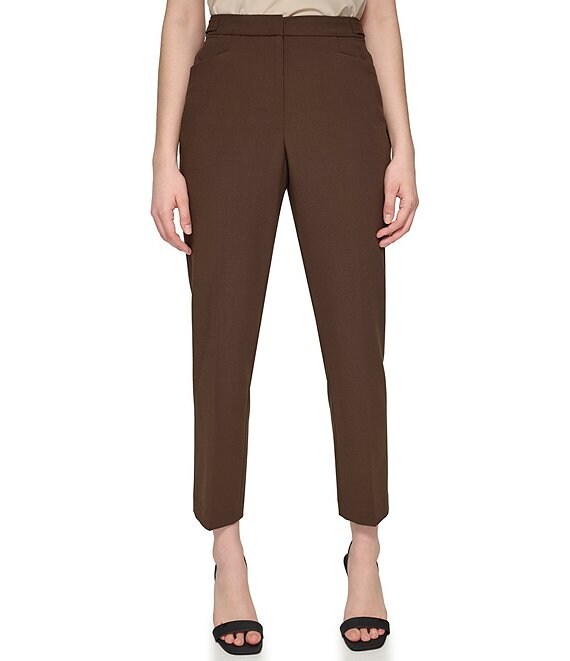 Calvin Klein Commuter Active Strech Woven Cropped Pants - Macy's