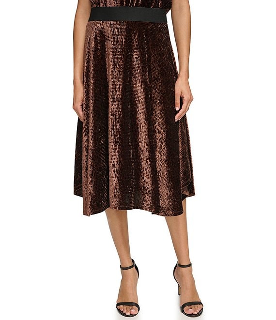 Calvin Klein Velvet A-Line Pull-On Coordinating Skirt | Dillard's