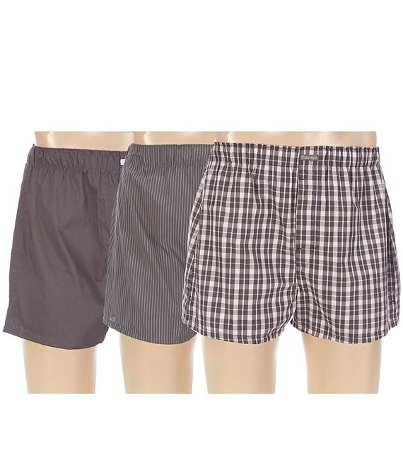 Lucky Brand Men's Cotton Woven Boxers with Fly 6 Pack