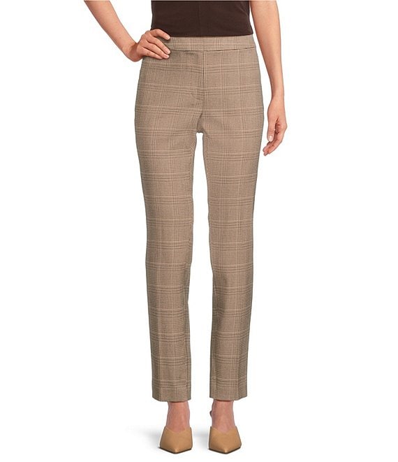 Allegra K Women's Casual Plaid Pants Elastic High Waist Work Trousers -  Walmart.com
