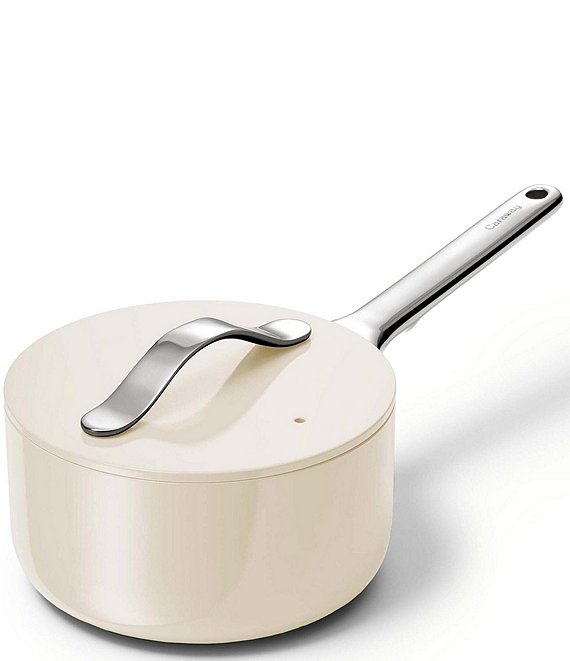 Caraway Ceramic-Coated Mini Sauce Pan, Cream - Image 1