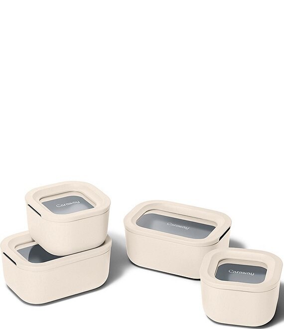 Caraway Mini Ceramic-Coated Glass Food Storage Set