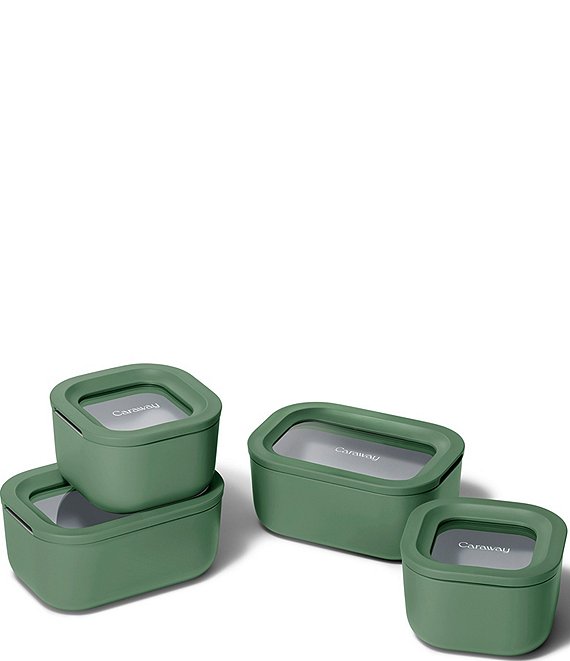 Caraway Mini Ceramic-Coated Glass Food Storage Set