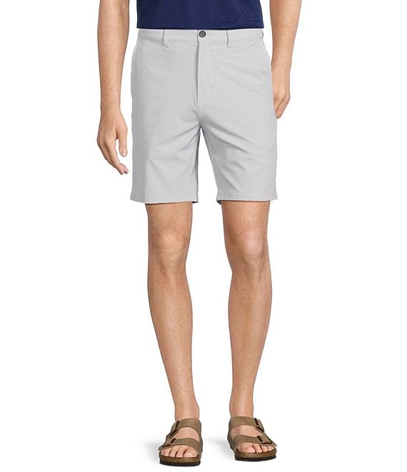 Caribbean Isle Breeze Flat Front Performance Stretch 8#double; Inseam Shorts