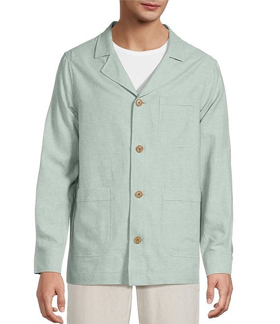 Caribbean Linen Blend Shirt Jacket