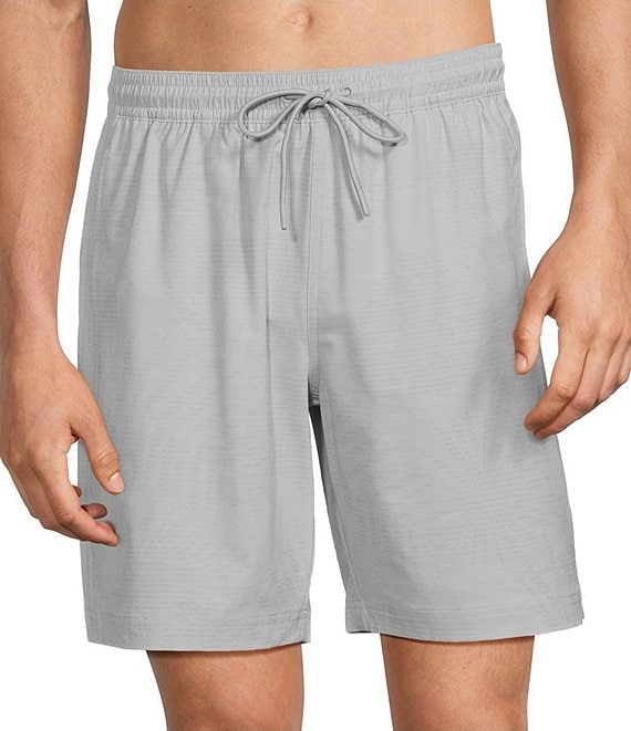 Caribbean Shadow Palm Print 8#double; Inseam Swim Trunks