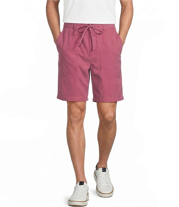 Caribbean Solid Flat Front Drawstring 8#double; Inseam Shorts