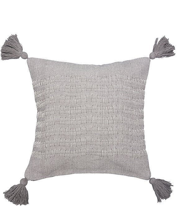 Color:Boulder - Image 1 - Hodges Tassel Woven Cotton Throw Pillow