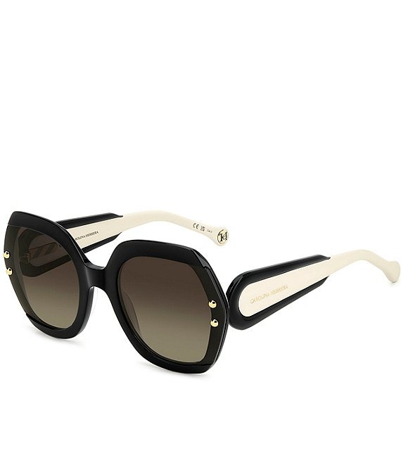 Carolina Herrera Women's 0314/G/S 61mm Square Sunglasses, Black White - Image 1