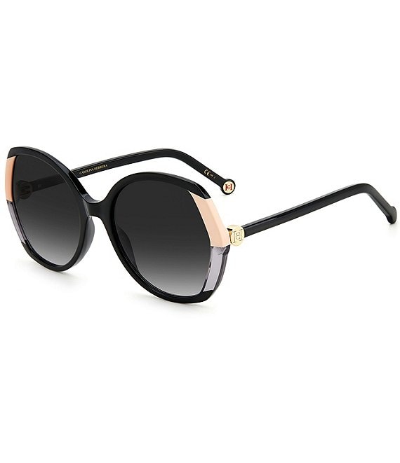 Color:Black/Nude - Image 1 - Women's Ch0051 58mm Black Geometric Sunglasses