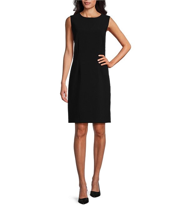 Caroline Rose Double Crepe Scoop Neck Sleeveless Sheath Dress | Dillard's