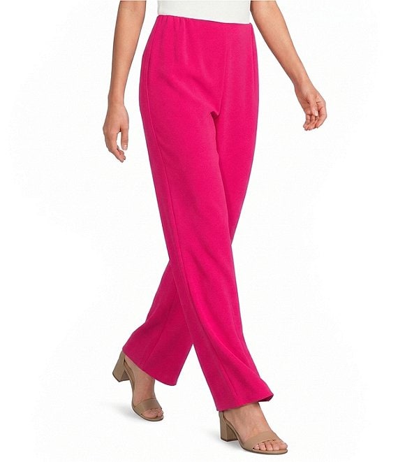 Caroline Rose Matte Crepe Pull-On Straight Leg Pants