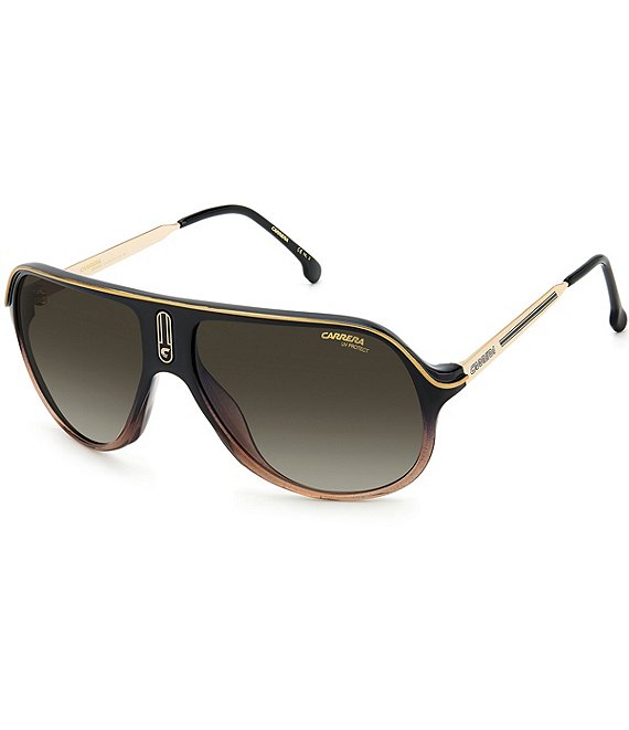 Color:Black/Brown Gradient - Image 1 - Unisex Safari65N 62mm Rectangle Sunglasses