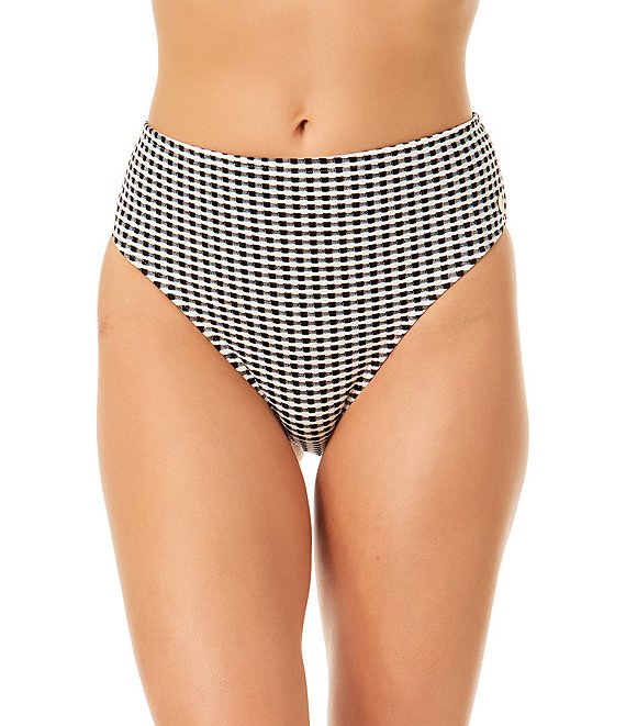 CeCe Checkered Charm Low-Rise Hipster Swim Bottom