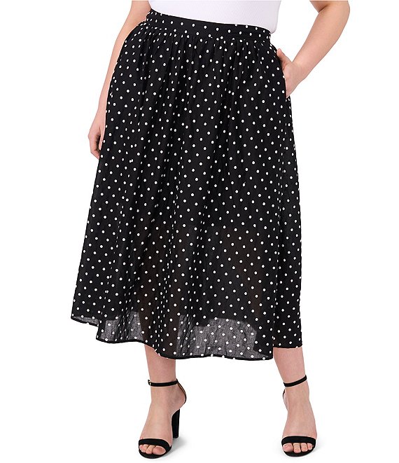 CeCe Plus Size A-Line High Rise Midi Skirt | Dillard's