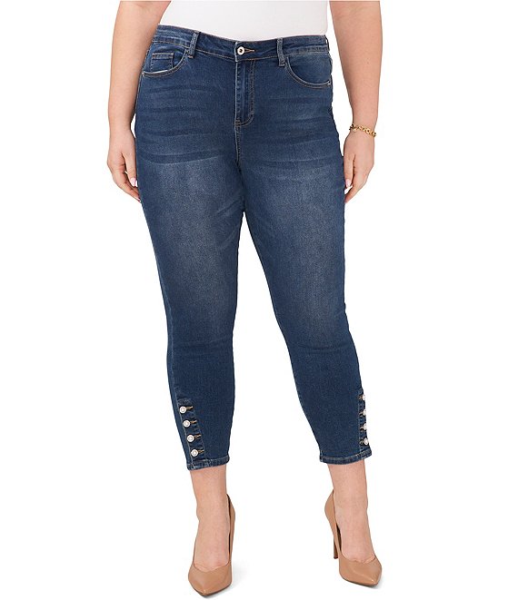 CeCe Plus Size Indigo Denim Pearl Skinny Jeans | Dillard's