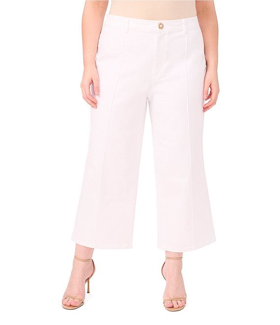 CeCe Plus Size Stretch Denim Wide Leg Jeans