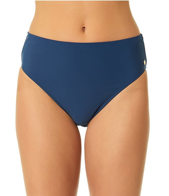 CeCe Solid Mid Rise Hipster Swim Bottom