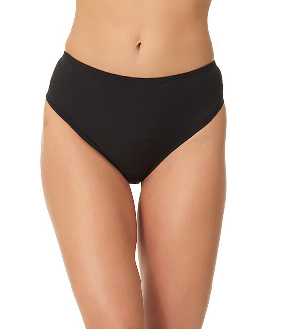 CeCe Solid Mid Rise Hipster Swim Bottom