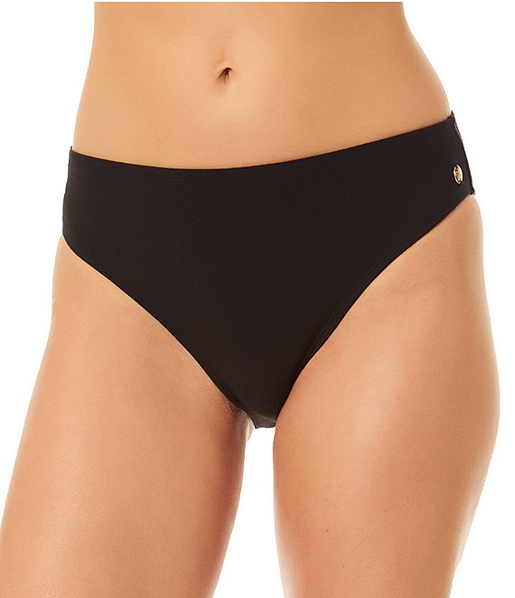 CeCe Solid Mid Rise Hipster Swim Bottom