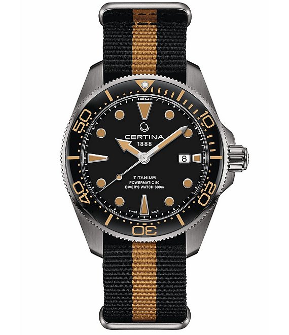 Certina Men's DS Action Automatic Black Fabric Strap Watch