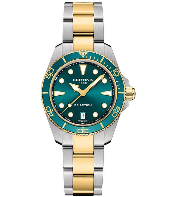 Certina Women's Ds Action Quartz Analog Two Tone Stainless Steel Bracelet Watch